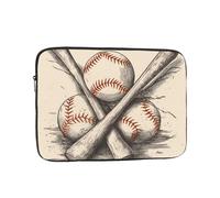 Laptop Sleeve Bag 12 Inch Waterproof Shock Resistant Notebook Carrying Case Hand Drawn Baseball Bats and Ball Lightweight Computer Skin Bag