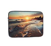 Laptop Sleeve Bag 13 Inch Waterproof Shock Resistant Notebook Carrying Case Sunset View On The Beach Shore Lightweight Computer Skin Bag