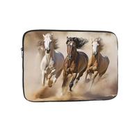 Laptop Sleeve Bag 13 Inch Waterproof Shock Resistant Notebook Carrying Case Three Running Horses Lightweight Computer Skin Bag
