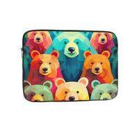 Laptop Sleeve Bag 15 Inch Waterproof Shock Resistant Notebook Carrying Case Colorful Bears Lightweight Computer Skin Bag
