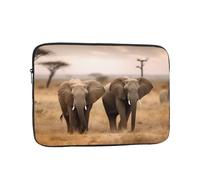 Laptop Sleeve Bag 15 Inch Waterproof Shock Resistant Notebook Carrying Case Wild Animals Elephants Lightweight Computer Skin Bag