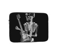 Laptop Sleeve Bag 17 Inch Waterproof Shock Resistant Notebook Carrying Case Abstract X-Ray Skull Skeleton Playing Guitar Lightweight Computer Skin Bag