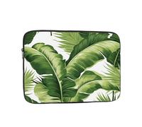 Laptop Sleeve Bag 17 Inch Waterproof Shock Resistant Notebook Carrying Case Cute Green Palm Leaves Lightweight Computer Skin Bag