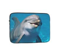 Laptop Sleeve Bag 17 Inch Waterproof Shock Resistant Notebook Carrying Case Dolphin with A Smile Lightweight Computer Skin Bag