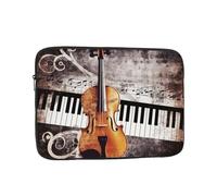Laptop Sleeve Bag 17 Inch Waterproof Shock Resistant Notebook Carrying Case Piano Violin Music Notes Lightweight Computer Skin Bag