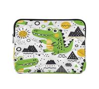 Laptop Sleeve Bag Case Cartoon Crocodiles for Women Men 14 inch,Sun Protective Cover Carrying Bag Briefcase for Travel Work College