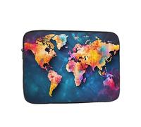 Laptop Sleeve Bag Durable Shockproof Protective Laptop Case Abstract World Map Computer Carrying Cover Briefcase 17 inch