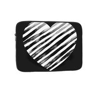 Laptop Sleeve Bag Durable Shockproof Protective Laptop Case Black and White Striped Heart Computer Carrying Cover Briefcase 13 inch
