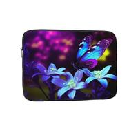 Laptop Sleeve Bag Durable Shockproof Protective Laptop Case Blue Purple Flower Butterfly Computer Carrying Cover Briefcase 10 inch