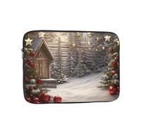 Laptop Sleeve Bag Durable Shockproof Protective Laptop Case Christmas Wood Computer Carrying Cover Briefcase 17 inch