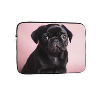Laptop Sleeve Bag Durable Shockproof Protective Laptop Case Cute Black Pug Computer Carrying Cover Briefcase 15 inch