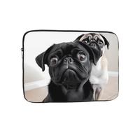 Laptop Sleeve Bag Durable Shockproof Protective Laptop Case Cute Black Pug Dog Computer Carrying Cover Briefcase 10 inch