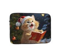 Laptop Sleeve Bag Durable Shockproof Protective Laptop Case Cute Cat Sing Christmas Carols Computer Carrying Cover Briefcase 17 inch