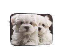 Laptop Sleeve Bag Durable Shockproof Protective Laptop Case Cute Maltese Puppy Computer Carrying Cover Briefcase 17 inch