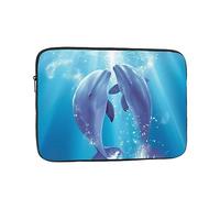 Laptop Sleeve Bag Durable Shockproof Protective Laptop Case Dolphins in Love Computer Carrying Cover Briefcase 15 inch
