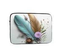 Laptop Sleeve Bag Durable Shockproof Protective Laptop Case Feather Flower Computer Carrying Cover Briefcase 13 inch