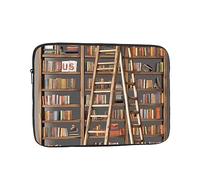 Laptop Sleeve Bag Durable Shockproof Protective Laptop Case Funny Book Shelves Collection and Ladder Computer Carrying Cover Briefcase 17 inch