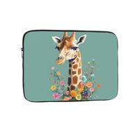 Laptop Sleeve Bag Durable Shockproof Protective Laptop Case Giraffe with Flowers Computer Carrying Cover Briefcase 17 inch