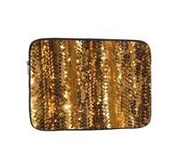 Laptop Sleeve Bag Durable Shockproof Protective Laptop Case Gold Sequin Sparkle Computer Carrying Cover Briefcase 13 inch