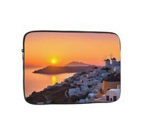 Laptop Sleeve Bag Durable Shockproof Protective Laptop Case Greece Island Sunset Landscape Computer Carrying Cover Briefcase 10 inch