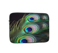 Laptop Sleeve Bag Durable Shockproof Protective Laptop Case Green Peacock Feather Computer Carrying Cover Briefcase 12 inch