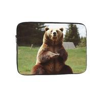Laptop Sleeve Bag Durable Shockproof Protective Laptop Case Hi Bear Sit on The Lawn Computer Carrying Cover Briefcase 17 inch