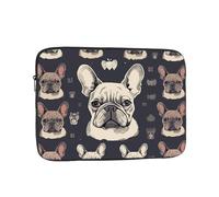 Laptop Sleeve Bag Durable Shockproof Protective Laptop Case I Love French Bulldog Computer Carrying Cover Briefcase 12 inch