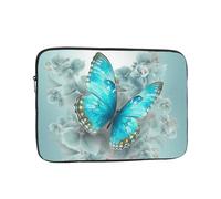Laptop Sleeve Bag Durable Shockproof Protective Laptop Case Light Blue Butterfly Computer Carrying Cover Briefcase 17 inch