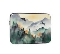 Laptop Sleeve Bag Durable Shockproof Protective Laptop Case Mountain Birds Watercolor Computer Carrying Cover Briefcase 17 inch
