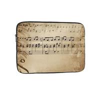 Laptop Sleeve Bag Durable Shockproof Protective Laptop Case Music Notes on Old Paper Computer Carrying Cover Briefcase 17 inch