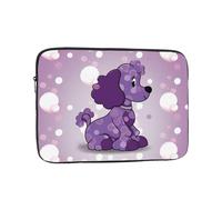 Laptop Sleeve Bag Durable Shockproof Protective Laptop Case Purple Poodle Polka Dot Computer Carrying Cover Briefcase 17 inch