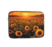 Laptop Sleeve Bag Durable Shockproof Protective Laptop Case Sunflower Field Sunset Sea of Flowers Computer Carrying Cover Briefcase 15 inch