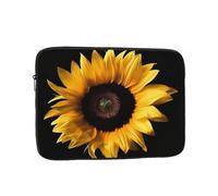 Laptop Sleeve Bag Durable Shockproof Protective Laptop Case Sunflower on Black Background Computer Carrying Cover Briefcase 17 inch