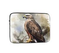 Laptop Sleeve Bag Durable Shockproof Protective Laptop Case Watercolor of Hawk Sitting in The Tree Computer Carrying Cover Briefcase 17 inch