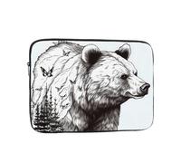 Laptop Sleeve Bag Durable Shockproof Protective Laptop Case Wildlife Hand Drawn Bear Animal Computer Carrying Cover Briefcase 15 inch