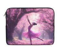 Laptop Sleeve Ballet Dancer Cherry Flowers Briefcase Bag Soft Girls Laptop Pouch, For Computer, Notebook, Travel, 15In
