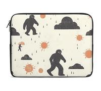 Laptop Sleeve Bigfoot Rain Clouds Suns Computer Briefcase With Zipper Water Resistant Laptop Bag For Men And Women, For Computer, Notebook, Travel, 15In