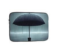 Laptop Sleeve Black Umbrella In The Rain Prints Computer Bag Anti-Scratch Multi-Color Laptop Pouch, For Office, Travel, Notebook, 15In
