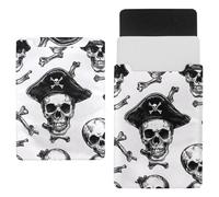 Laptop Sleeve Carry Case Protective Bag 14 inch, Waterproof Slim Computer Cover Bag for Tablet Notebook - Skull Pirate Hat Bones