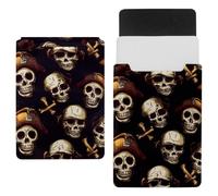 Laptop Sleeve Carry Case Protective Bag 14 inch, Waterproof Slim Computer Cover Bag for Tablet Notebook - Pirate Skulls and Bones