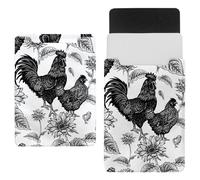 Laptop Sleeve Carry Case Protective Bag 14 inch, Waterproof Slim Computer Cover Bag for Tablet Notebook - Rooster Hen Chick in Sunflower Field