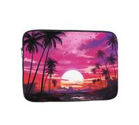 Laptop Sleeve Case 10 inch Shockproof Computer Carrying Bag Purple sky above palm grove Laptop Bag Slim Protective Case