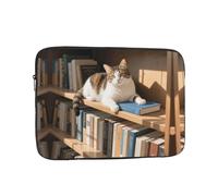 Laptop Sleeve Case 10 inch, Shockproof Protective Laptop Cover Cats and Bookshelves Briefcase Portable Carrying Computer Bag