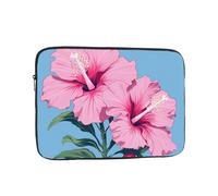 Laptop Sleeve Case 10 inch, Shockproof Protective Laptop Cover Two Pink Hibiscus Flowers Briefcase Portable Carrying Computer Bag
