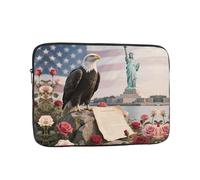 Laptop Sleeve Case 12 inch, Shockproof Protective Laptop Cover American Eagle Patriotic USA Briefcase Portable Carrying Computer Bag