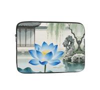 Laptop Sleeve Case 12 inch, Shockproof Protective Laptop Cover Blue Lotus Flower Briefcase Portable Carrying Computer Bag