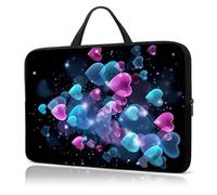 Laptop Sleeve Case 12 Inch, with Handle Computer Shockproof Protective Soft Cover Case,Color Glitter Love Hearts