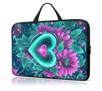 Laptop Sleeve Case 12 Inch, with Handle Computer Shockproof Protective Soft Cover Case,Love Hearts Flowers