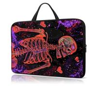 Laptop Sleeve Case 12 Inch, with Handle Computer Shockproof Protective Soft Cover Case,Skeletons Love Heart