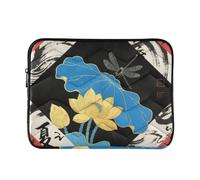 Laptop Sleeve Case 13-14 Inch Classical Computer Bag Flower Japanese Red Computer Case with Zipper for Work Journey